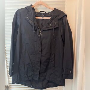 Eileen Fisher Petite Hooded Utility Jacket Black | PM